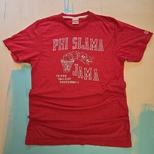 Homage M Phi Slama Jama Red Tee Texas Tallest Fraternity Basketball Graphic Frat